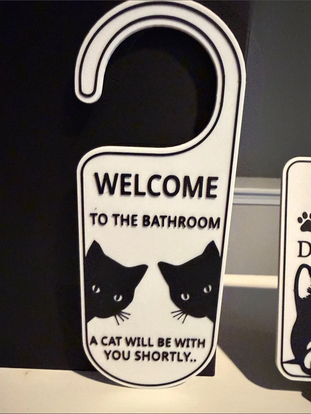 Cat Bathroom Signs - Black & White Decorative signs